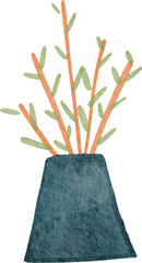 watercolor Plant pot