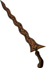  traditional weapon keris vector design