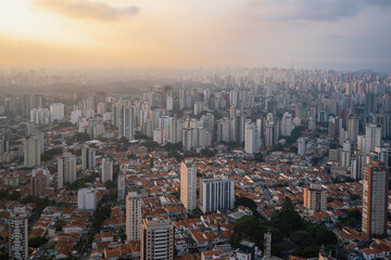 Fototapeta na wymiar Aerial View of Mirandopolis neighborhood - Sao Paulo, Brazil