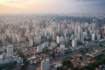 Fototapeta na wymiar Aerial View of Indianapolis neighborhood - Sao Paulo, Brazil