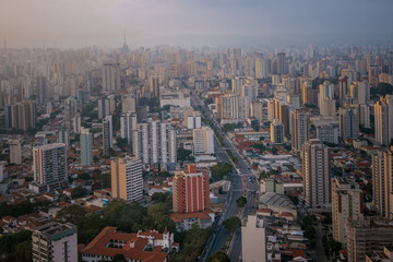 Aerial View of Mirandopolis neighborhood with Jabaquara Avenue - Sao Paulo, Brazil