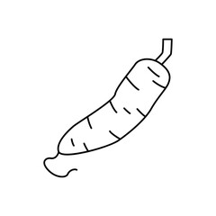 Yucca, tuber, food icon in line style icon, isolated on white background