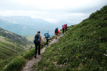 hikers in the mountains