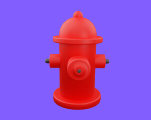 Fototapeta na wymiar 3d render of water hydrant for firefighters, fire icon 