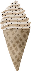  watercolor ice cream in waffle cone