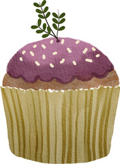 watercolor cupcake