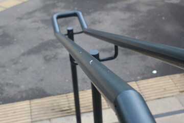 metal handrail and stairs