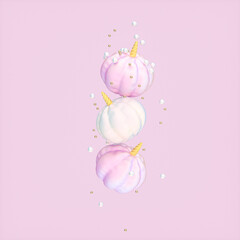 Abstract Halloween pumpkins decoration background. 3d rendering.