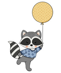 Cute raccoon cartoon design character 