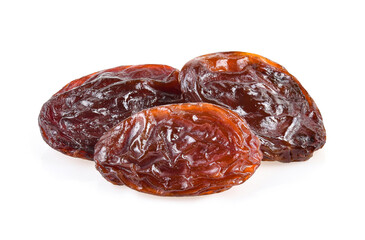 Dried raisins isolated on white background