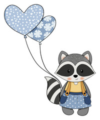 Cute raccoon cartoon design character 