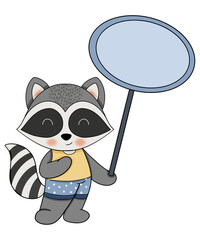 Cute raccoon cartoon design character 