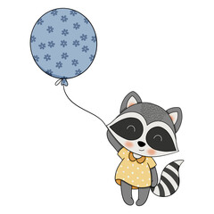 Cute raccoon cartoon design character 