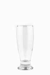 Empty beer glass isolated on white background.