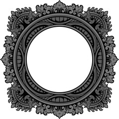 classic circle design with editable color vector engraving motif