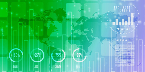 2d rendering Stock market online business concept. business Graph