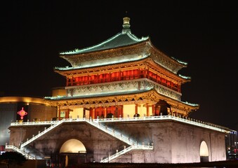 Fototapeta premium La Torre de la Campana en la ciudad de Xi'an, China
