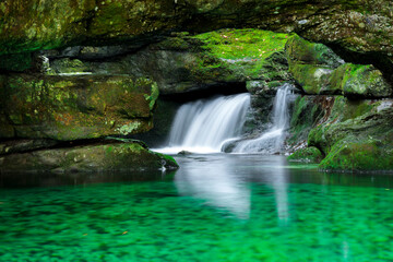Cold Water stream Gljun near Bovec in Julian Alps Slovenia