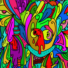 Hand Drawn Colorful Doodle Abstract Vector Illustration Background for Poster, Banner.