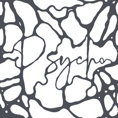 seamless pattern abstract graphics lettering psycho