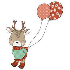 Cute deer cartoon design character 