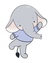 Cute elephant cartoon design character 