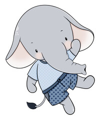 Cute elephant cartoon design character 