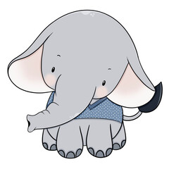 Cute elephant cartoon design character 