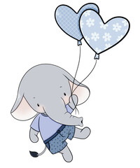 Cute elephant cartoon design character 