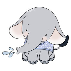 Cute elephant cartoon design character 