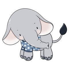 Cute elephant cartoon design character 