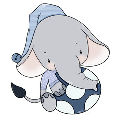 Cute elephant cartoon design character 