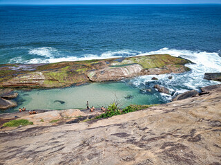 A secret spot on prainha Beach at Rio de Janeiro, Brazil