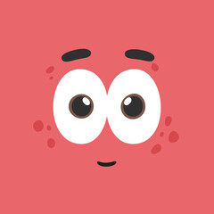 Simple face of Pink Face. Animal Face Illustration. Isolated Vector