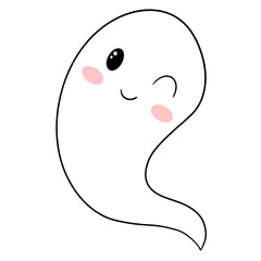 Cute ghost halloween cartoon character 