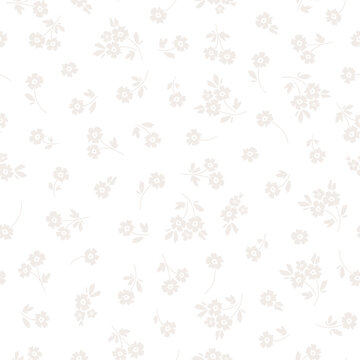Seamless pattern with grey flowers