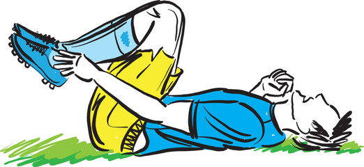 soccer player man sport injury foot pain medical health vector illustration