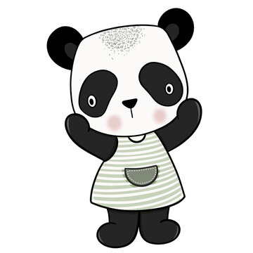 Cute panda cartoon design character 