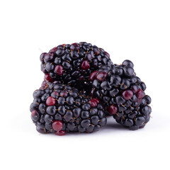 Blackberries or Dewberries isolated on a white background