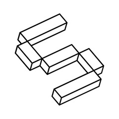 Isometric S letter, S vector 3D logo.