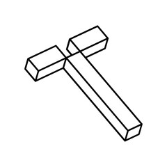 Isometric T letter, T vector 3D logo.