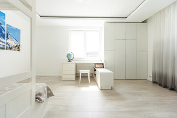 Table and chair in the children's room.