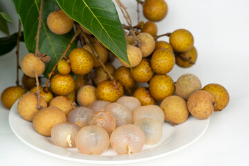 longan on a white background