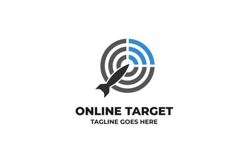 Online Target Strategy Marketing Business Logo Template