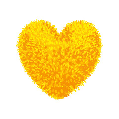 Vector Colorful Illustration of Soft Toy in the Shape of a Heart Isolated on White background