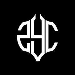 ZYC letter logo. ZYC best black background vector image. ZYC Monogram logo design for entrepreneur and business.

