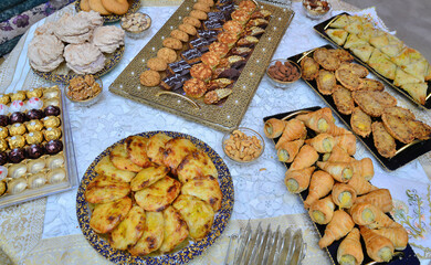 Moroccan salty and sweet appetizers are served at weddings and birthdays. The concept of cooking in Morocco
