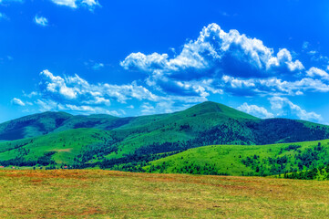 Fototapeta na wymiar Mountain landscape during summer day in Zlatibor, Serbia.