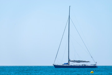 Sailing yacht in Mediterranean sea