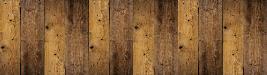 Old grunge rustic brown dark wood table floor or wall texture - Wooden timber background banner...
